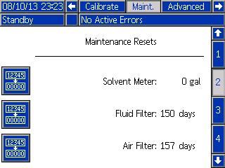 Maintenance Screen 3 Maintenance screen 3 shows the current interval status of the pump maintenance tests.