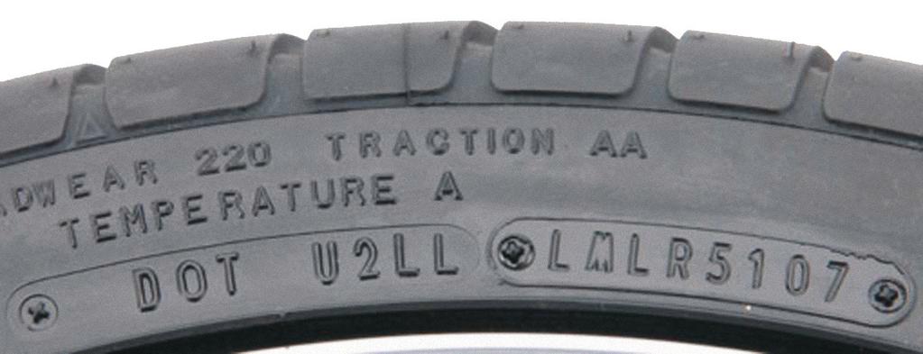 DOT Markings and Tread Patterns DOT markings The U.S. Department of Transportation markings signify that the tire meets DOT tire-safety standards.
