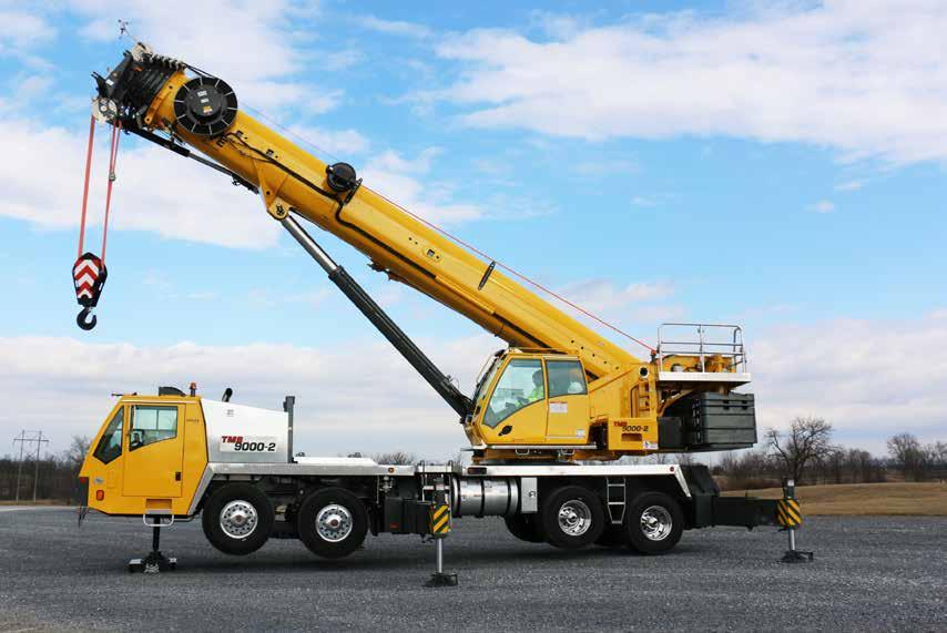 GROVE TMS9000-2 The TMS9000-2 sets a new standard for truck mounted cranes; strong load charts, long boom and a low gross vehicle weight.