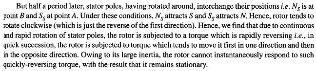 Note: 1. The average torque exerted on the rotor of synchronous motor is zero.
