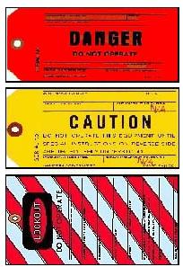 The red danger tag prohibits operation of equipment when its operation could jeopardize the safety of personnel or endanger equipment.