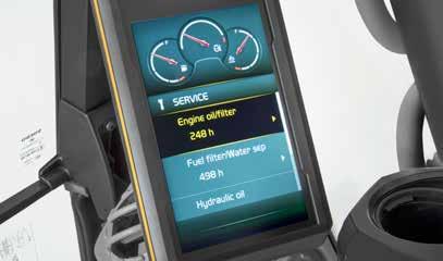 Service interval alerts Real-time service alerts are displayed on the colour monitor to enable diagnostic checks.
