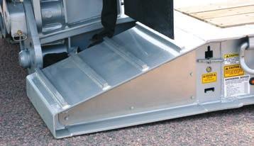 In addition to providing a convenient step for the operator, the removable plates provide easy access to axles.