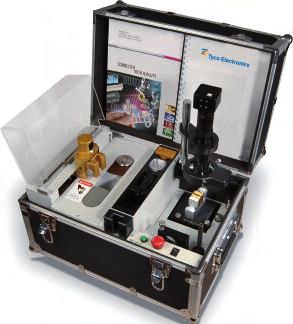 Portable Micrograph Laboratory for Crimp Terminal Systems Feat ures Compact, easy to operate Optional electrolyte Etching module Easy fixation station for sample hold er Secure mechanism for Optic