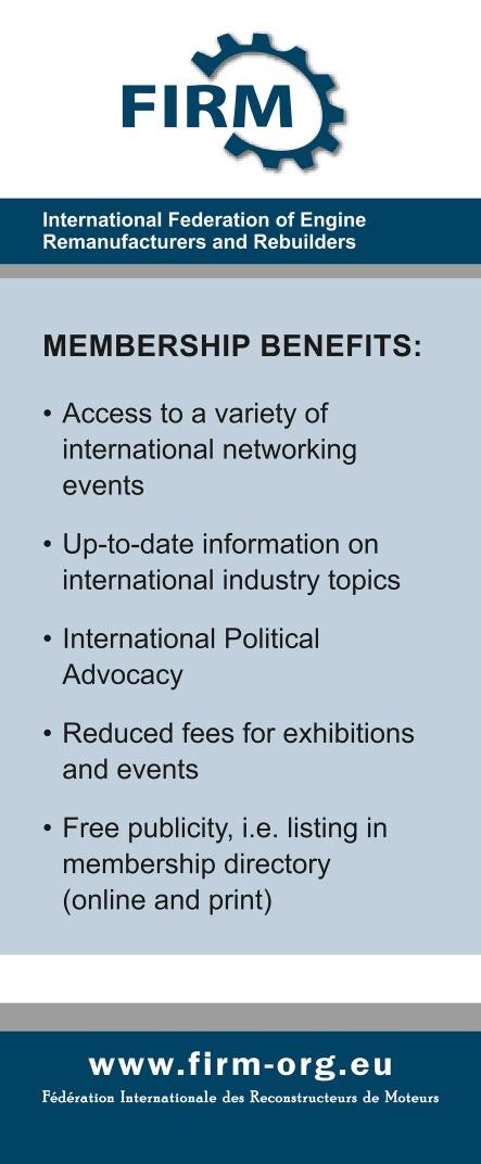 FIRM Membership Benefits MEMBERSHIP BENEFITS Access to a variety of international networking events Up-to-date information on international industry