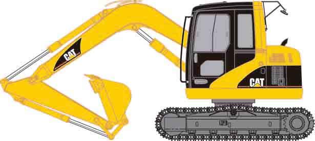 E Track length 2910 F Track shoe width 450/600 G Ground clearance 384 H Track gauge 1870 J Transport width 450 shoes 2320 600 shoes 2470 Working Ranges
