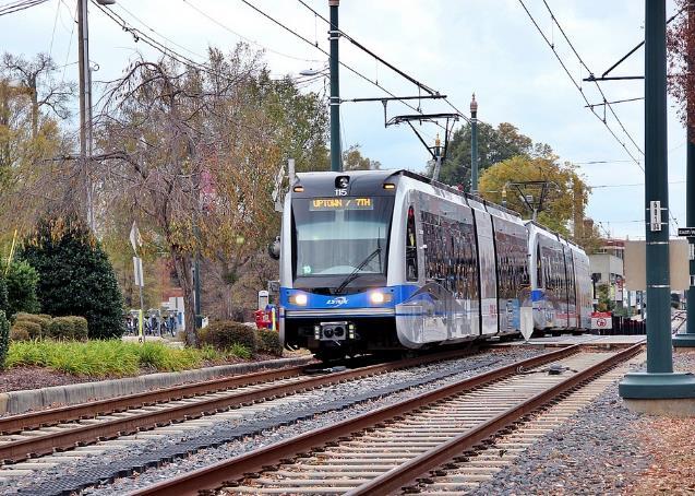 Within dense neighborhoods, light rail may take a slightly different form.