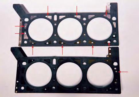 The early 02 engines came with an aluminum intake and the later ones had the plastic intake that has been used ever since, so they switched from two fiber gaskets to six individual molded gaskets