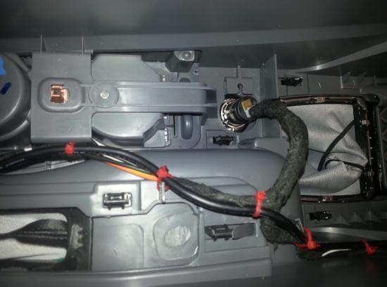 wires attached for keyless start button, rear