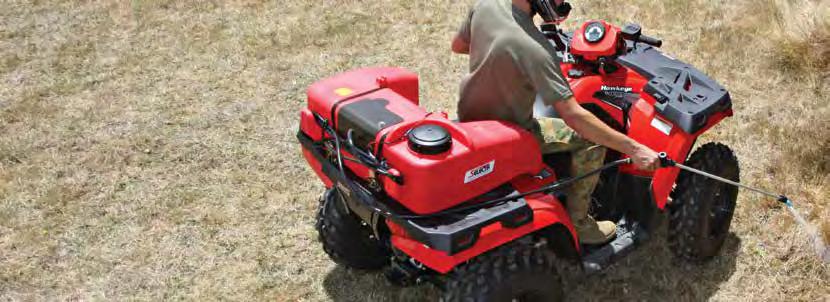 12 Volt Sprayers The Selecta RakPak sprayer has been designed to fit neatly on most ATV bikes and meet the strict weight requirement of these vehicles.