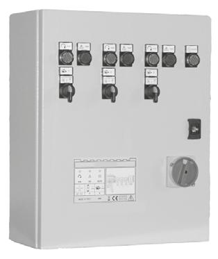 QS3 SERIES CONTROL PANELS FOR 3 THREE PHASE MOTOR PUMPS STAR DELTA START WITH THERMAL PROTECTION Three phase electromechanical control panel for three motor pumps.
