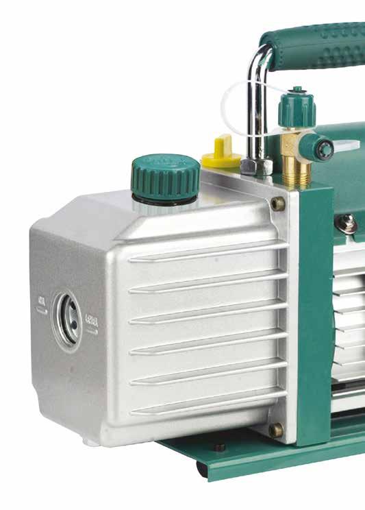 Vacuum Pumps ECO Series Vacuum Pumps Designed specifically for HVAC/R Service Two stage rotary vane pump design Compact design with aluminum housing and easy to grip carrying handle Very quiet