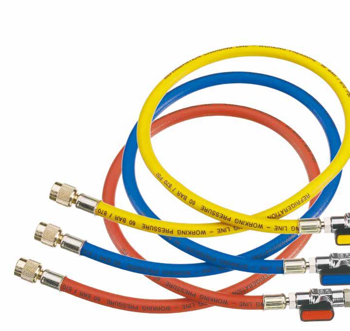 Charging Hoses REFCO Premium Charging Hoses with Ball Valves Features include: All of the standard REFCO charging hose features plus a compact, color-coded, chrome plated, full flow