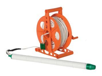Can be used with 3/8 or 1/2 ID Low Density Polyethylene Tubing. hurricane Pumping Depth: 150ft. DTW* (46 Meters) Supplied with 160 feet of heavy duty 10 gauge wire and high impact plastic reel.