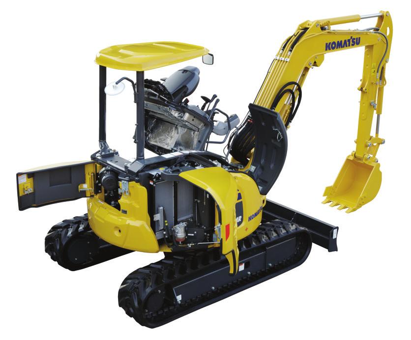 MAINTENANCE FEATURES FULLY OPENING ENGINE DOOR & SIDE COVER / TILT-UP OPERATOR COMPARTMENT Efficient and