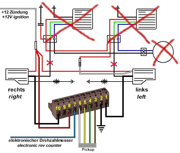 Figure 2 Ignition circuit diagram (with Motoplat replacement) Figure 3 Ignition circuit diagram (with breaker