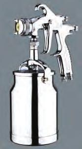 aluminium gun body Paint cup includes integral filter and drip-check lid.