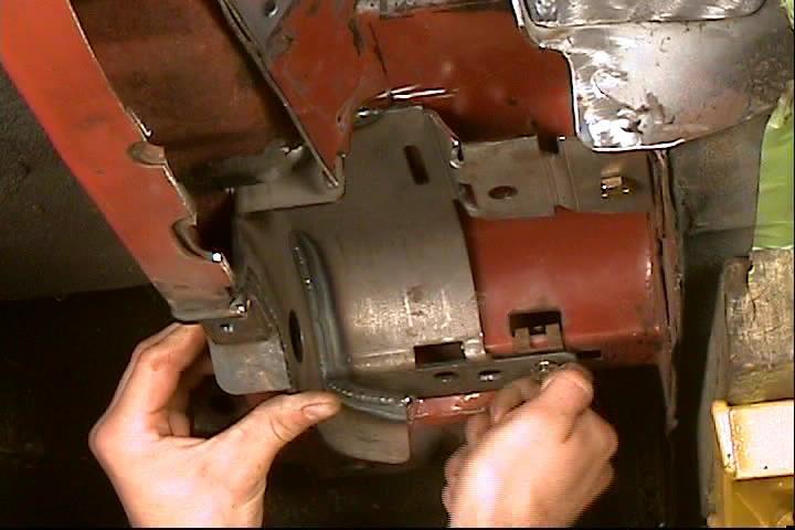9. Drill the new hole for the leaf spring pocket bolt, and insert the provided J-clips. 10.