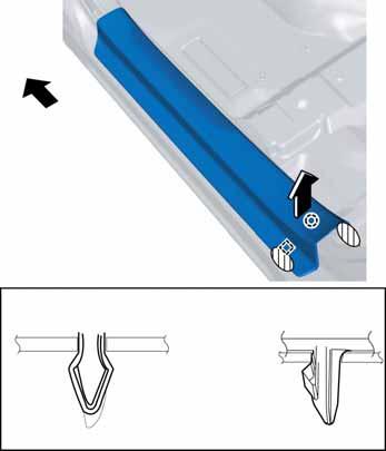clips from the inner panel. Clip Inner panel Clip Illustration indicates left side. (RH side identical) Scuff plate 3.
