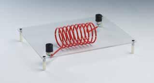 The diameter of the copper wire is 2 mm. The length of the un-stretched coil is 200 mm. 4556.00 Induction coil, hanging 4556.00 Magnetic field pattern, 1 turn Like 4550.