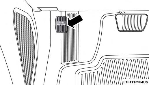 214 STARTING AND OPERATING Manual Transmission If Equipped The foot operated parking brake is positioned below the lower left corner of the instrument panel.