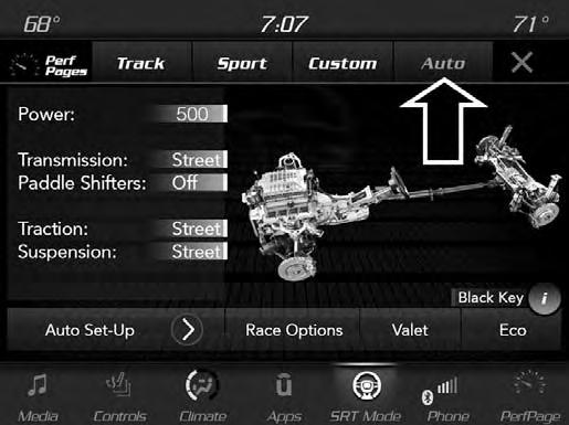426 MULTIMEDIA Auto Mode NOTE: If Valet Mode is active, the vehicle will start in Valet Mode, not Auto Mode.