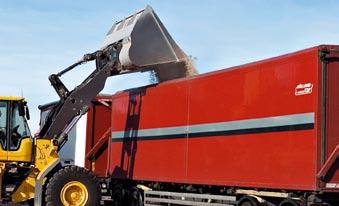 The additional reach also gives added protection when loading the bucket by keeping the machine further