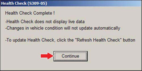 Choose Chassis ECU group in the Health Check dialog