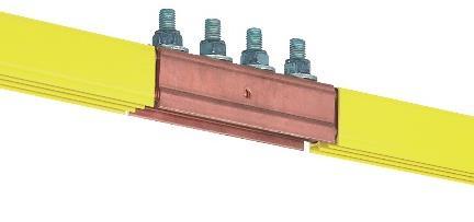Half of an insulating cap is pushed onto each prepared rail end.