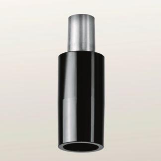 RAL 9006 - powder coated black dull Wooden lentil base ø 625 or 470 mm for  A black support for the swivel-column is separate