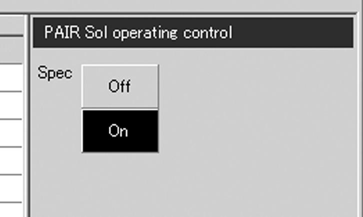switch ON. 3) Click PAIR Sol operating control 1. 4) Click each button 2.