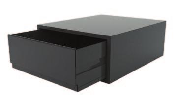 Borroughs' Drawers are designed to be tiered and have "dimples" for stacking. A base for stacked units is available.