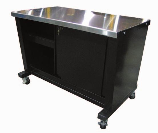 TECHNICIAN benches Taper Leg enclosed benches, Series 200-300 Choose your preferred work surface (stainless shown, painted steel is standard). Legs and surface are 12 gauge steel.