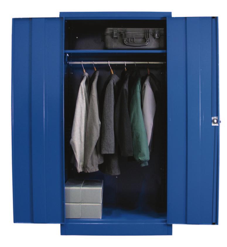 GARMENT CABINET Borroughs Garment Cabinets are designed for garment storage. Reinforced doors, bullet hinges, 4" riser base, 3-point locking system and satin chrome handles are standard.
