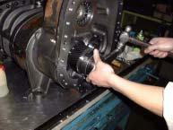 On the male side thrust bearing, untighten the sleeve and tighten the locknut then finish the lock washer. 3.
