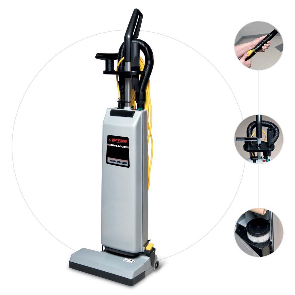 E880-00 E8807-00 DM00T & DM800T and 8" Upright Vacuum Telescoping wand feature Onboard tool kit Optional HEPA fi lter available