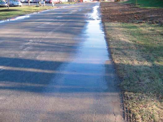 Reduce Water Retained on Road Edge When the retained water does