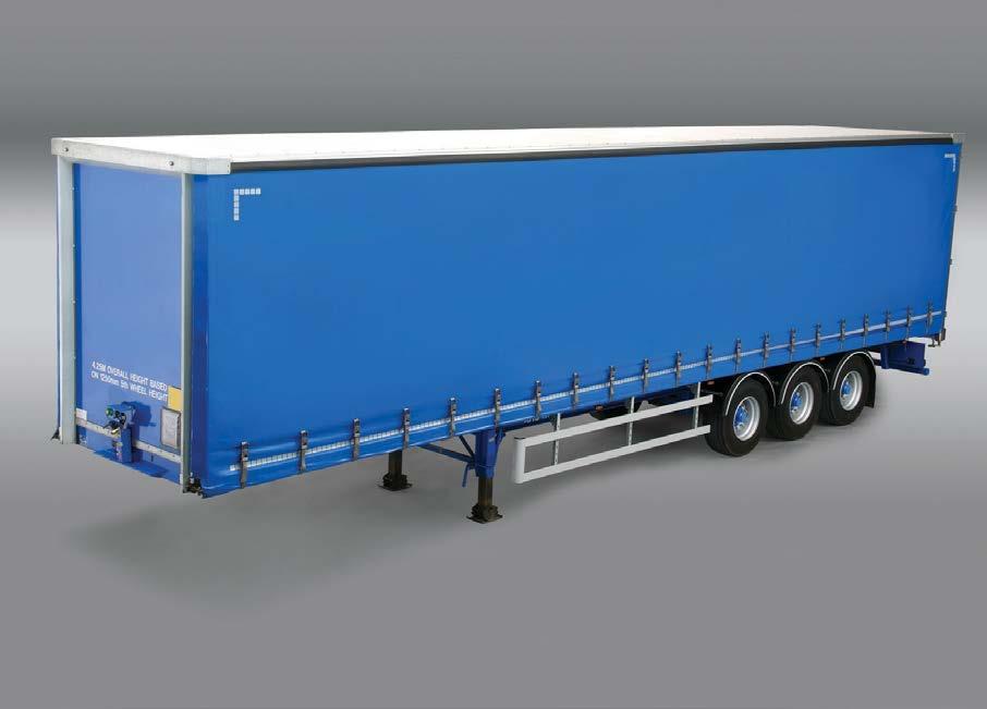 TRI AXLE Curtainside trailer Pillared or pillar less trailers available Barn doors Height range from 4.0m to 4.8m maximum Standard 4.