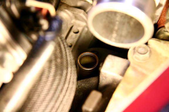 22. Locate the engine crank case breather on the