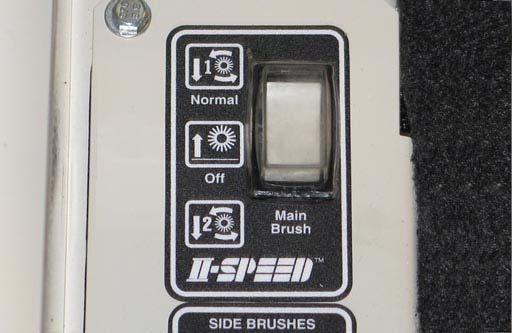 OPERATION OPTIONS 4. Place the main brush switch into the middle Off position to turn off and lift the main brush.
