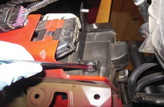 incorporating the provided intercooler pump bracket to the right hand side lower horn mounting bolt, add the provided bolt and