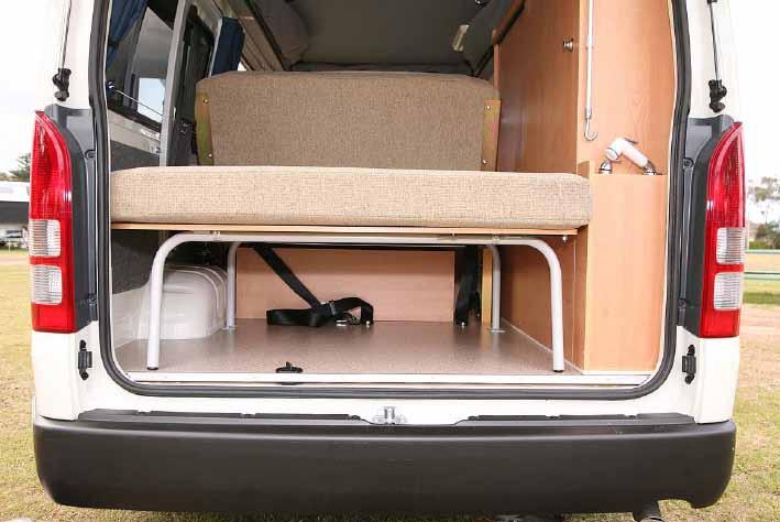 Lighting in the van consists of two fluorescent fittings in the ceiling and two LED reading lights in the