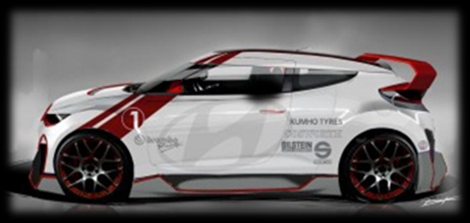 diffuser, oversized rear wing, and #1 racecar design graphic At the 2012 SEMA Show Hyundai will present the Veloster Velocity Concept, a factorytuned version
