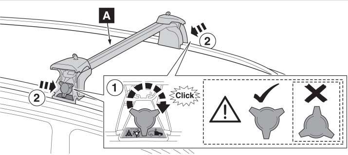 (g) Tighten the driver s side adjustment knob until it clicks (Fig. 3-6). Fig. 3-6 (h) After the first click, turn the knobs clockwise until they point down (Fig. 3-7).