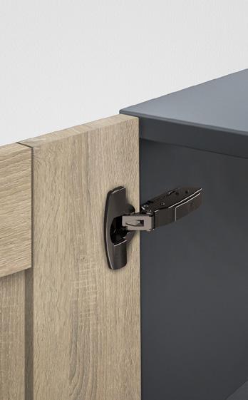Practical versatility and superior design Sensys universal hinge in obsidian black The multitalented hinge for all common