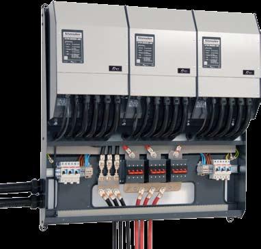 X-Connect system Centralized Sine wave inverter-chargers Mounting frame for Xtender multi-system Offers a flexible and cost effective solution for high power systems based on the H inverter.