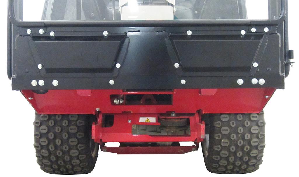washers, and flange nuts. Do not tighten. Lift points in cab roof. Unfasten the weather cab from the crate brackets.