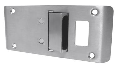 When the doors are closed, the arms are hidden by the stop-mounted aluminum case.