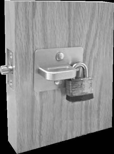 doors Standard T-strike or ASA strike available For use with 3/8 diameter padlock (not provided) Model
