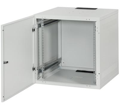 19 WALL CABINETS 19 WALL CABINET Powder coating: RAL 7035, light gray Door option: metal door (MO) or glass door (LO) Protection class: IP20 The wall rack is equipped with C-profile pairs as well as